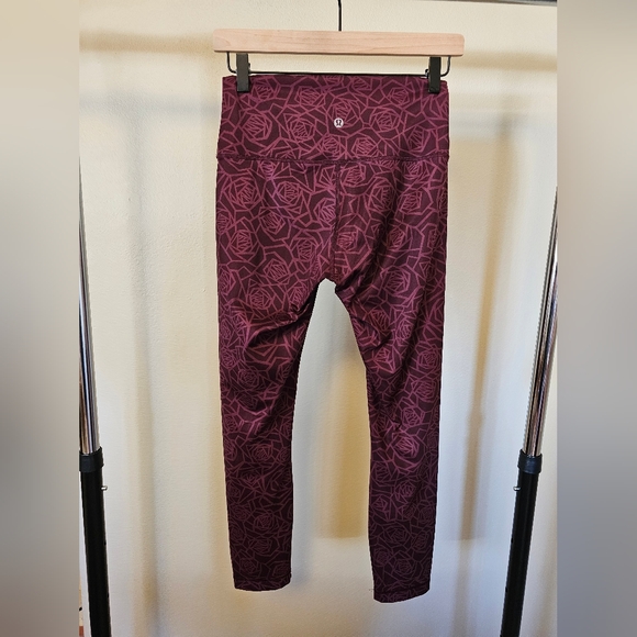 Lululemon Burgundy Patterned Leggings - Picture 2 of 4